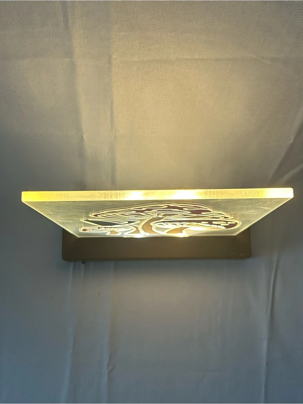 Boho mushroom acrylic LED light clear laser-engraved